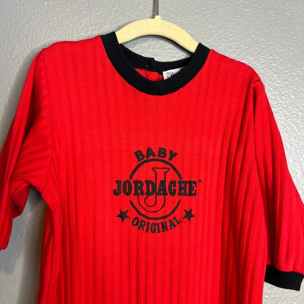 Jordache Vintage Ribbed Romper Size‎ 24 Months Boy Girl Red Navy